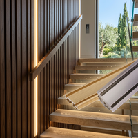 Profilé en aluminium LED pour revêtement mural de couloir d'hôtel, double ligne lumineuse de 5 mm, cuivre brossé doré YB3003-32
