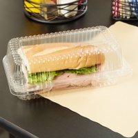 Boîte d'emballage de gâteau/dessert à emporter, récipient alimentaire à charnière Oblong en plastique transparent ops jetable Offre Spéciale