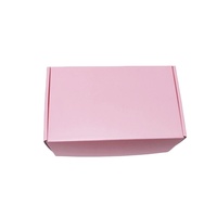 Boîte d'emballage de cosmétique, en carton ondulé rose blanc, avec Logo personnalisé, boîte expédition postale, 50 unités