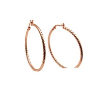 Boucles d'oreilles créoles gravées en forme de C tendance géométriques en argent sterling personnalisé JIACHEN, plaqué rhodium, pour mariage unisexe