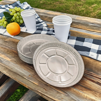 8.5 pouces feuille d'aluminium Pizza Pan jetable rond conteneur plaque pour la restauration cuisson Barbecue fêtes gâteau Flan plats