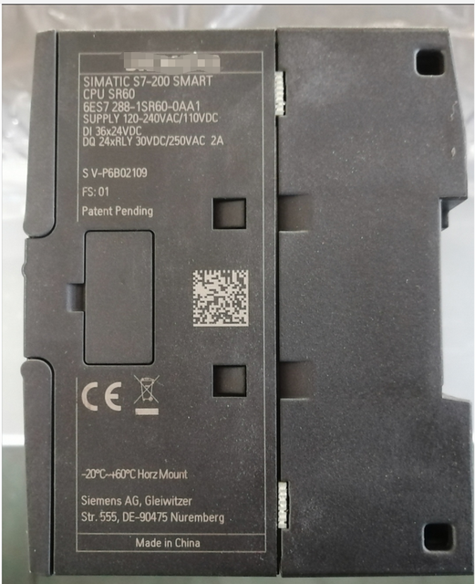 TONGLINGRUIQI New Original S7-200 SMART PLC CPU SR60 AC/DC/Relay RS485/Ethernet Industrial Automation 36DI+24DO AC220V
