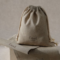 MOQ100 Sacs en lin à cordon personnalisés avec logo imprimé pour cadeaux, vêtements, emballage de luxe résistant à la poussière