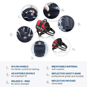 Rompi Anjing Mewah Oxford Logo Kustom Anti Tarik Reflektif untuk Luar Ruangan, Harness Bernapas yang Dapat Disesuaikan untuk Anjing Ukuran <span class=keywords><strong>XL</strong></span> - Product Image 5