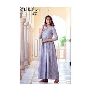 Vestido de Fiesta para Mujer de Primera Calidad, Diseño Floral en Algodón y Lino, Material de Seda, Precio Bajo - Product Image 1