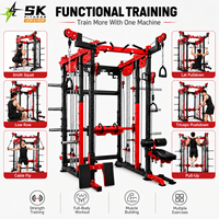 SK Commercial Station d'entraînement multifonctionnelle avec machine à câbles, Smith Machine et Power Rack, Équipement de musculation professionnelle