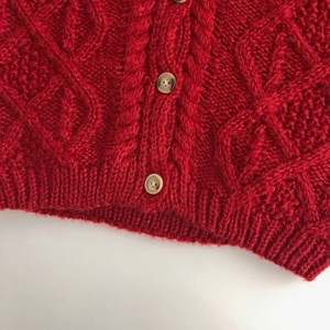 Hiver Toddler Enfants Filles Garçons Noël <span class=keywords><strong>Rouge</strong></span> Chunky Twisted Knit Single Breasted Oversized Cardigan Kids Knitted Sweaters - Product Image 4