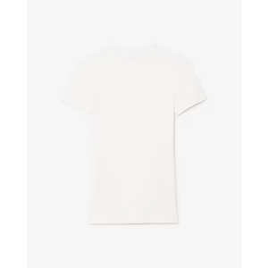 Camiseta de Verano Casual para Mujer, Cuello Redondo, Manga Corta, Ajustada, Blanca, de Punto, para Uso Diario - Product Image 1
