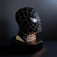 Masque de héros 3D amusant pour cosplay, avec yeux rouges et bleus clignotants à LED, pour les fêtes, cadeau pour enfant