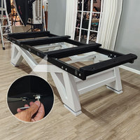 Table de billard haut de gamme en bois de chêne avec plateau vert, pieds en métal, 290x163x83 CM, pour villa, club, usage commercial et domestique