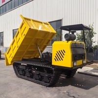 Dumper hydraulique professionnel de 5 tonnes sur chenilles tout-terrain avec chenilles en caoutchouc pour la construction en verger et l'agriculture