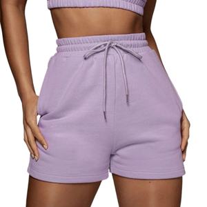 Shorts Deportivos para Mujer con Cintura Elástica y Cordón Ajustable - Shorts de Running de Felpa para Mujer, Cómodos - Product Image 4