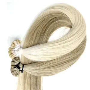Bán buôn 22inch nguyên liệu Nga Trinh Nữ lớp biểu bì phù hợp Remy tóc con người Keratin trái phiếu phẳng k tip phần mở rộng tóc người