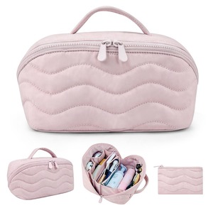 Borsa da Viaggio Morbida e Impermeabile <span class=keywords><strong>per</strong></span> Cosmetici, Grande Pochette con Cerniera <span class=keywords><strong>per</strong></span> Trucchi, Borsa Trapuntata <span class=keywords><strong>per</strong></span> Makeup con Logo Personalizzato - Product Image 1