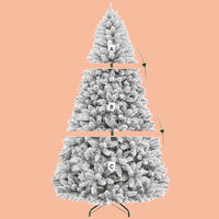 Vente en gros directe usine : Arbre de Noël artificiel floqué de haute qualité, écologique, luxuriant et réaliste, de 1,5 à 2,7 m, pour intérieur