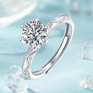 Bague en argent sterling 925 avec moissanite, personnalisation exquise, luxe, couleur D, VVS, mariage, fiançailles, bijoux pour femmes, vente en gros - Product Image 4