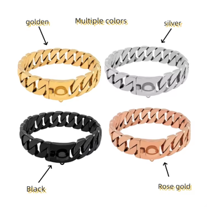 <span class=keywords><strong>Collar</strong></span> de Perro de Acero Inoxidable Dorado de 32 mm de Grosor, <span class=keywords><strong>Collar</strong></span> Antiladridos Resistente para Bulldog Grande - Product Image 4