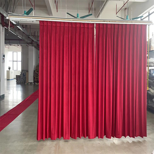 Màu đỏ tùy chỉnh kích thước chống cháy nhung vải sân khấu rèm cửa - Product Image 6