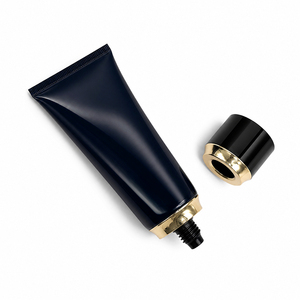 Luxury Black <b>Plastic</b> Cosmetic Squeeze <b>Tube</b> with Gold Electroplated Screw Cap - Product Image 5