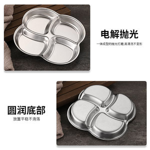 Korean Style Stainless Steel Condiment Dish Sus304 Three Compartment Dipping Tray For <b>BBQ</b> Snack Serving - Product Image 4