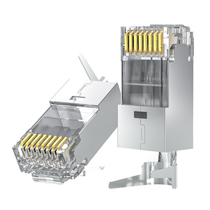 Connecteur Réseau Blindé ZHEFAN Cat6a Cat7 STP/FTP, Fiche Modulaire <span class=keywords><strong>Cat</strong></span> 7 8P8C, Connecteur <span class=keywords><strong>RJ45</strong></span> Cat6A - Product Image 1