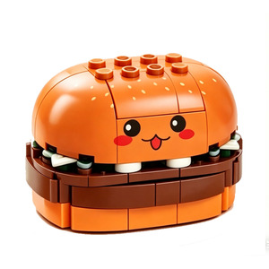 かわいいバーガービルディングブロック、ファーストフードモデルブリック、子供向け教育玩具 - Product Image 1