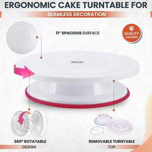 Set per Decorazione Torte con Teglia Antiaderente in Plastica, Raschietto per Crema e Piatto Girevole - Tutto il Necessario per la Pasticceria - Product Image 5