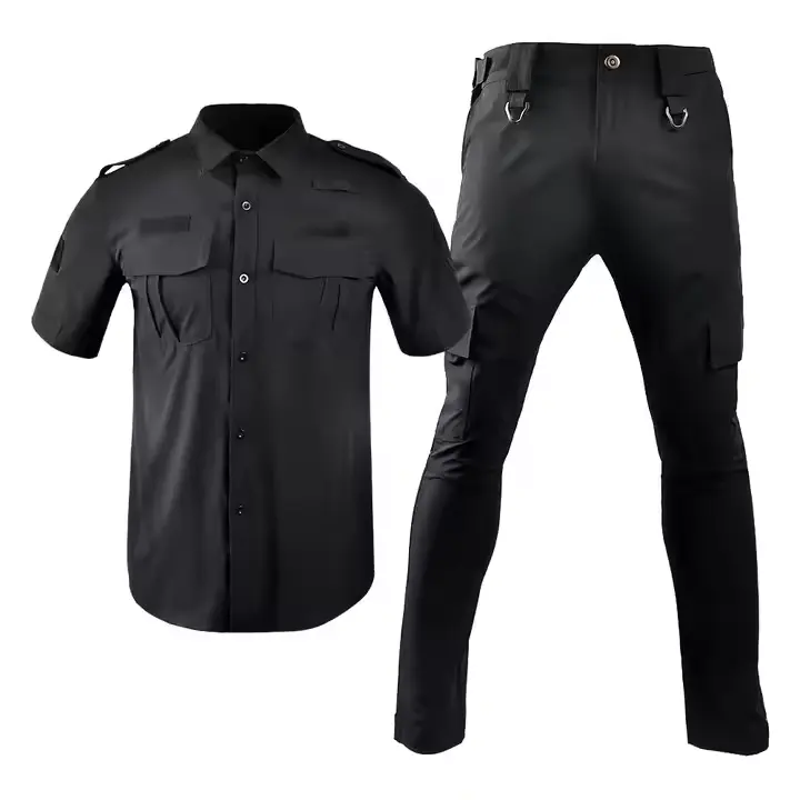 Wholesale Polyester Quick Dry Security Guard Shirt Custom Logo Blue Security Guard Uniform Sets