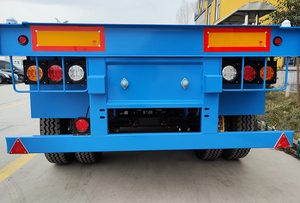 Remolque de Plataforma Plana de 3 Ejes y 40 Pies Directo de Fábrica, Capacidad de <span class=keywords><strong>Transporte</strong></span> de <span class=keywords><strong>Contenedores</strong></span> de 30-50 Toneladas, Contenedor de 20 Pies, Semirremolque de Plataforma Plana de 3 Ejes - Product Image 4