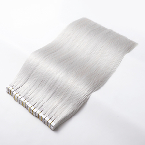 <span class=keywords><strong>Extension</strong></span> Adesive di Alta Qualità in <span class=keywords><strong>Capelli</strong></span> Umani Vergini 100% Naturali Russi, Biondo Platino, con Cuticole Allineate - Product Image 3