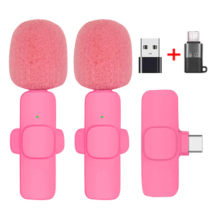 Chuyên Nghiệp Mini Không Dây Lavalier Màu Hồng Đỏ K9 Ghi Âm Xách Tay Stereo Trực Tiếp Phỏng Vấn Mini Ve Áo Mic Microfono - Product Image 4