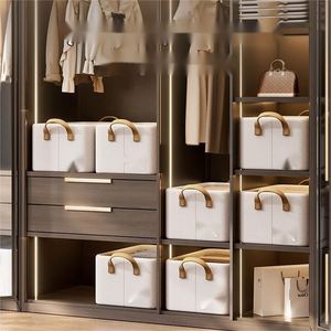 Cotton Storage Box Washable Folding Desktop Organizer for Clothes and Pants Household Use <b>Wardrobe</b> Space Storage Solution - Product Image 4