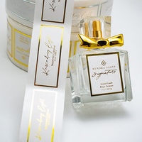 Étiquettes personnalisées imprimées résistantes à l'huile pour flacons de parfum de luxe, autocollants en rouleau, étiquettes adhésives en feuille d'or pour emballage