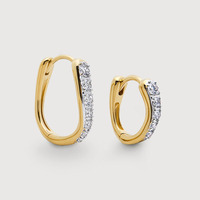 Gemnel - Aros de Plata de Ley 925 con Diamantes, Modelo Riva Huggies y Juego de Aros Pequeños para Mujer