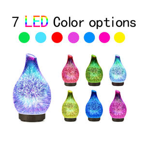3D Glass Essential <b>Oil</b> <b>Lamp</b> Aromatherapy Humidifier 100Ml Led Light Tabletop Home Use - Product Image 4