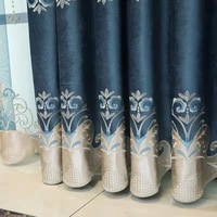 Luxury Living Room Curtains Carved Embroidered Church Curtains Backdrop Home Decoration