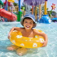 Faltbarer PVC-Schwimmring Aufblasbarer Runder Pool-Schwimmreifen Tragbarer Schwimmreifen für Resort-Schwimmbäder