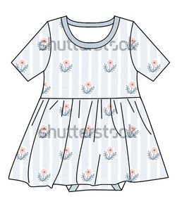Abito Estivo per Bambine in Bambù a Maniche Corte, Nuova Collezione con Stampa Girasole e <span class=keywords><strong>Farfalla</strong></span>, Morbido e Delicato sulla Pelle - Product Image 5