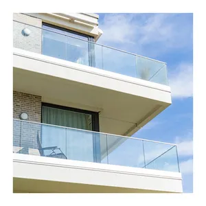 13.52ミリメートルClear Tempered Laminated Glass PanelためBalcony Railings Design Frameless Toughened Safety Stainless Glass Balustrades