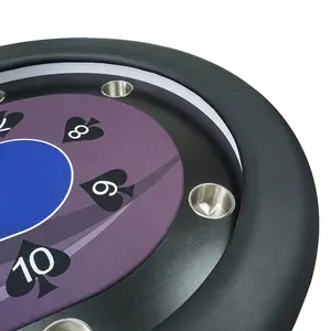 Tavolo da poker professionale di grado caisno da 96 pollici con luce a led da 10 posti e USB no moq logo personalizzato oem per il gioco d'azzardo