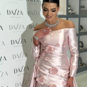 Sharon Said SS266シンプルピンク3Dフラワーイブニングドレスウェディングフォーマルパーティー用プロムガウンゲスト - Product Image 2