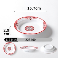 Vaisselle en mélamine écologique de Style chinois chaud ensemble rond rouge blanc mélamine assiettes à dîner Snack plat Hot Pot plat