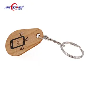 RFID Gỗ Keyfob Tin Tưởng Proximity 13.56 MHz/125 Khz/HF/UHF, tùy Chỉnh Từ Lập Trình NFC RFID Key Fob