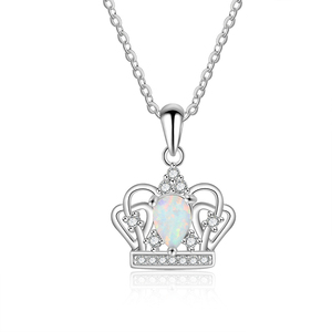 Mới Hợp Thời Trang S925 Sterling Silver Imperial Vương Miện Mặt Dây Chuyền Opal Vòng Cổ Cho Engagement Wedding Valentine's Day-Món Quà Tinh Tế - Product Image 6