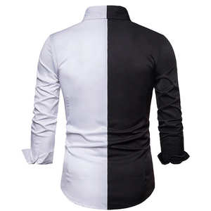 <span class=keywords><strong>Camicia</strong></span> in Flanella da <span class=keywords><strong>Uomo</strong></span> Taglie Forti, Manica Lunga, Cotone, <span class=keywords><strong>Slim</strong></span> Fit, Metà Nera Metà <span class=keywords><strong>Bianca</strong></span>, Bicolore - Product Image 2