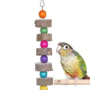 Vendeur chaud Durable Swing Perroquet Cage <span class=keywords><strong>Jouet</strong></span> Coloré En Bois Suspendu Oiseau Suspension Anneau Morsure Résistance Oiseau Jouets - Product Image 4