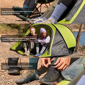 मेरिनो ऊन मोजे नमी के साथ पुरुषों के लिए हल्के हाइकिंग मोजे - Product Image 5