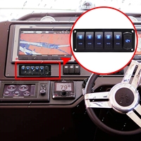 Panneau de commutation à bascule étanche 5 interrupteurs pour bateau marin 12V-24V avec double chargeur USB QC3.0 4.8A et voltmètre LED pour camion et voiture