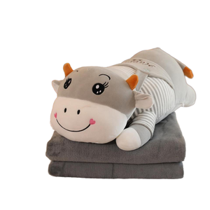 Jouets en peluche de vache porte-bébé personnalisables, très demandés, confortables, en peluche, coussin, couverture pour enfants, cadeaux de Noël - Product Image 1