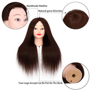 Tête de mannequin en cheveux humains, 80% de vrais cheveux, tête de mannequin de cosmétologie pour le tressage, le coiffage, la coupe, tête de poupée de 8 à 28 pouces avec outils de fixation - Product Image 4